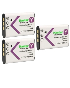 Kastar 3-Pack Battery Replacement for Olympus Li-60B Li60B Battery, Olympus Li-60C Li60C Charger, Olympus CAMEDIA FE-370 FE370 Digital Camera