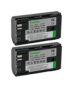 Kastar 2-Pack LP-EL Fully Decoded Battery Replacement for Canon LP-EL Rechargeable Lithium-Ion Battery Pack, Canon 4307C002 Battery, Canon Speedlite EL-5 Flash Light