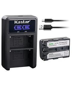 Kastar 1-Pack NP-FM50/FM55Battery and LED2 USB Charger Compatible with Sony CCD-TRV108 CCD-TRV116 CCD-TRV118 CCD-TRV126 CCD-TRV128 CCD-TRV138 CCD-TRV150 CCD-TRV208 CCD-TRV218 CCD-TRV228 Camera