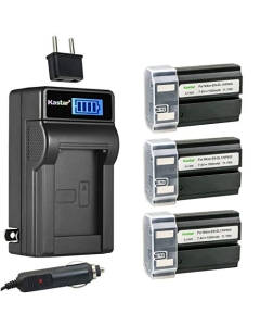 Kastar 3-Pack EN-EL1 Battery and LCD AC Charger Compatible with Nikon Coolpix 880, Coolpix 885, Coolpix 995, Coolpix E880, Konica Minota DG-5W, Digital Dimage A200, Portable Hand Slit Lamp