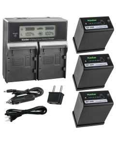 Kastar 3-Pack BP-A60 Battery and AC LCD Dual Fast Charger Compatible with Canon BP-A30 BP-A60 BP-A65 BP-A90 US 0870C002 Battery, CG-A10 CG-A20 Charger, Canon EOS C500 Mark II 6K Full-Frame Camera