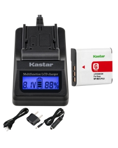 Kastar Fast Charger and Battery (1-Pack) Replacement for Sony NP-BG1, NP-FG1, DSC-W120, W150, W220, DSC-H3, DSC-H7, DSC-H9, DSC-H10, DSC-H20, DSC-H50, H55, H70, DSC-HX5V, HX7V, HX9V, HX10V, HX30V