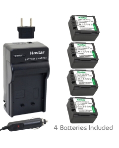 Kastar Battery (4-Pack) and Charger Kit for Panasonic VW-VBG130 work with Panasonic Lumix DMC-L10, HDC-HS250, HDC-HS300, HDC-HS700, HDC-SD10, HDC-SD600, HDC-SD700, HDC-SDT750, HDC-TM10, HDC-TM15, HDC-TM300, HDC-TM700, SDR-H80 Cameras