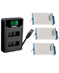 Kastar 3 Pack Battery and Charger with Miro USB/Type-C Input Compatible with GoPro Max SPCC1B, ACDBD-001 ACBAT-001 ACCBAT-001, CHDHZ-201 Battery, GoPro MAX 360 Waterproof Degree 5.6K Action Camera