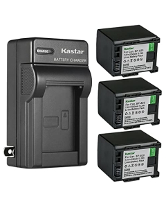 Kastar 3-Pack BP-820 Battery and AC Wall Charger Replacement for Canon XA40, XA45, XA50, XA55, VIXIA HF G21, VIXIA HF G30, VIXIA HF G40, VIXIA HF G50 UHD 4K, VIXIA HF G60, VIXIA GX10 Camera