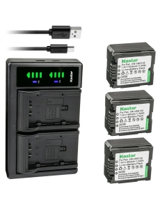 Kastar 3-Pack VW-VBG130 Battery and LTD2 USB Charger Replacement for Panasonic SDR-H80A, SDR-H80K, SDR-H80P, SDR-H80PC, SDR-H80R, SDR-H80S, SDR-H90, SDR-H90K, SDR-H90P, SDR-H90PC, VW-VBG070, VW-VBG130