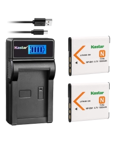 Kastar Battery (X2) & LCD Slim USB Charger for Sony NP-BN1 NPBN1 BC-CSN and Cyber-Shot DSC-QX10 QX30 QX100 DSC-TF1 DSC-TX10 TX20 TX30 DSC-W530 DSC-W570 DSC-W650 DSC-W800 DSC-W830 Digital Camera +More