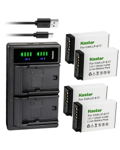 Kastar 4-Pack Battery and LTD2 USB Charger Replacement for Canon EOS Rebel T6i, EOS Rebel T6s, EOS Rebel T7i, EOS Rebel T8i, EOS M3, EOS M5, EOS M6, EOS M6 Mark II, EOS 77D, EOS 750D Cameras