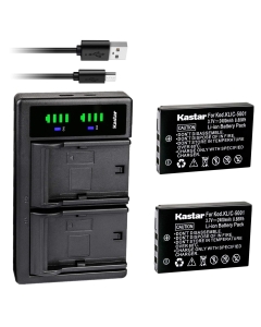 Kastar 2-Pack Battery & LTD2 USB Charger for Kodak KLIC-5001 Easyshare P712 P850 P880 Z730 Z760 Z7590 DX6490 DX7440 DX7590 DX7630 Sanyo DB-L50 DMX-WH1 HD1010 FH11 HD2000 VPC-WH1 HD2000 HD1010 HD1000