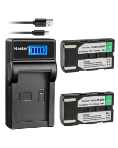 Kastar Battery (X2) & LCD Slim USB Charger for Samsung SB-LSM80 and SC-D351 VP-D351 VP-D351i VP-D352 VP-D352i VP-D353 VP-D353i VP-D354 VP-D354i VP-D647 VP-D651 VP-D653 VP-DC161 VP-DC161i DC163 DC163i