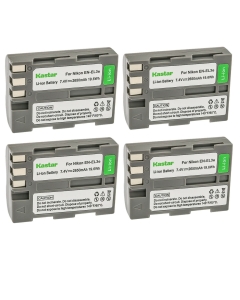 Kastar 4-Pack EN-EL3E Battery Replacement for Nikon D100, Nikon D100SLR, Nikon D200, Nikon D300, Nikon D300S, Nikon D50, Nikon D50S, Nikon D70, Nikon D70S, Nikon D700, Nikon D80, Nikon D90 Camera