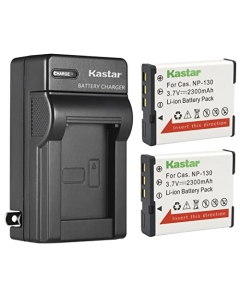 Kastar 2-Pack Battery and AC Wall Charger Replacement for Casio TRYX Black, TRYX White, Exilim EX-10, Exilim EX-100, Exilim EX-H30 EX-H30BK, Exilim EX-H35, Exilim EX-FC300 EX-FC300S, Exilim EX-FC400