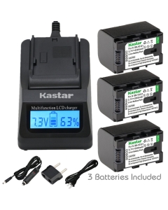 [Fully Decoded] Kastar Ultra Fast Charger(3X faster) Kit and BN-VG121 Battery (3-Pack) for JVC BN-VG107/U/US, BN-VG114/U/US, BN-VG121/U/US and JVC Everio GZ-E10,GZ-E100,GZ-E200,GZ-E300,GZ-E505,GZ-E565,GZ-EX210,GZ-EX215,GZ-EX245,GZ-EX250,GZ-EX265,GZ-EX275,