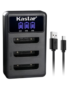 Kastar LCD Triple USB Battery Charger Compatible with Panasonic N4FUYYYY0018 N4FUYYYY0019 N4FUYYYY0046 N4FUYYYY0047 Battery, Panasonic KX-TCA285 KX-TCA385 KX-UDT121 KX-UDT131 Handset