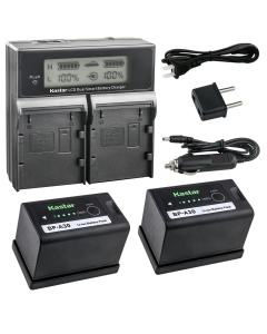 Kastar 2-Pack BP-A30 Battery and AC LCD Dual Fast Charger Compatible with BP-A Series BP-A30 BP-A60 BP-A65 BP-A90 US 0870C002 Battery, CG-A10 CG-A20 Charger
