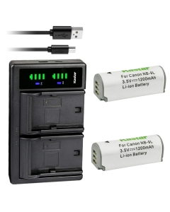 Kastar 2-Pack Battery and LTD2 USB Charger Replacement for Canon NB-9L, NB-9LH Battery, CB-2LB, CB-2LBE Charger, Canon PowerShot N, PowerShot N2, Powershot ELPH 510 HS, Powershot ELPH 520 HS Cameras