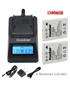 Kastar Ultra Fast Charger and Battery (2-Pack) for Nik EN-EL8, Nik MH-62, Nik Coolpix P1, P2, S1, S2, S3, S5, S6, S7, S7c, S8, S9, S50, S50c, S51, S51c, S52, S52c, Cool-Station MV-11, MV-121 Camera