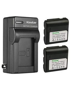 Kastar 2-Pack Battery and AC Wall Charger Compatible with Sharp VL-E660, VL-E660S, VL-E660U, VL-E665U, VL-E680, VL-E680H, VL-E680S, VL-E680U, VL-E685U, VL-E700, VL-E700U, VL-E720, VL-E720H, VL-E720U