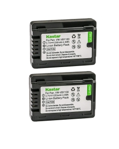 Kastar 2-Pack Battery Replacement for Panasonic VW-VBY100 Battery, Panasonic HC-V110, HC-V110G, HC-V110GK, HC-V110K, HC-V110P, HC-V110P-K, HC-V130, HC-V130K, HC-V201, HC-V201K Cameras