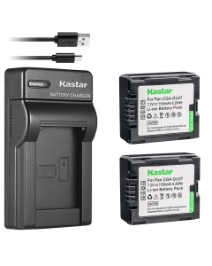 Kastar Battery (X2) & Slim USB Charger Replacement for Panasonic CGA-DU07 and NV-GS40 GS44 GS47 GS50 GS55 GS58 PV-GS300 GS320 GS400 GS500 SDR-H250 H280 VDR-D258 D300 D308 D310 D400 M74 M75 M95 M250