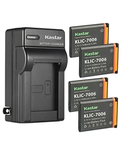 Kastar 4-Pack Battery and AC Wall Charger Replacement for Kodak Easyshare M873, Easyshare M883, Easyshare M5350, Easyshare M5370, Easyshare Mini, Easyshare Mini M200, Easyshare Touch Camera