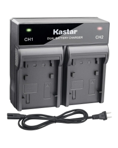 Kastar Dual Rapid Charger for Sony NP-F980 Pro NP-F960 and Sony MVC-FD83 MVC-FD85 MVC-FD87 MVC-FD88 MVC-FD90 MVC-FD91 MVC-FD92 MVC-FD95 MVC-FD97 MVC-FDR1 MVC-FDR3 HDV-FX1 HDV-Z1 Camcorder