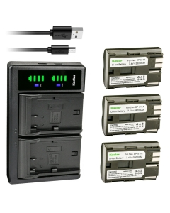Kastar 3-Pack Battery and LTD2 USB Charger Replacement for Canon DM-MV650i MV650i, DM-MV690 MV690, DM-MV700 MV700 MV700i, DM-MV730i MV730i, DM-MV750i MV750i, Optura 10, Optura 20, Optura 50MC