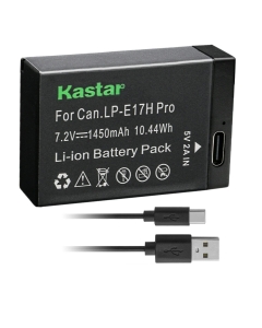 Kastar 1-Pack LP-E17H Pro Battery W/Type-C Cable Compatible with Canon LP-E17 LP-E17H, 9967B02 Battery, Canon EOS 750D, EOS 760D, EOS 800D, EOS 850D, EOS 8000D, EOS RP, EOS R10 Mirrorless Camera