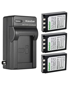 Kastar 3-Pack Battery and AC Wall Charger Replacement for Olympus Stylus 300, Stylus 300 Digital, Stylus 400, Stylus 400 Digital, Stylus 410, Stylus 410 Digital, Stylus 500, Stylus 500 Digital Camera