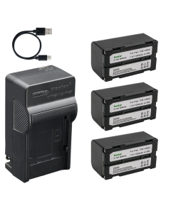 Kastar 3-Pack VW-VBD2 Battery and AC & USB-C Charger, Compatible with CGR-B202 B403 B814 VW-VBD1 BN-V812 VM-BPL13, for Panasonic PV-DV700 NV-DX100 Hitachi VM-E455 JVC GR-DV9000 Devices
