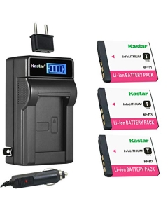 Kastar 3-Pack NP-FT1 Battery and LCD AC Charger Compatible with Sony Cyber-Shot DSC-T3S, Cyber-Shot DSC-T5, Cyber-Shot DSC-T5/B, Cyber-Shot DSC-T5/N, Cyber-Shot DSC-T5/R, Cyber-Shot DSC-T9