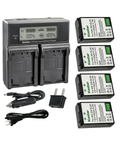Kastar 4-Pack Battery and AC LCD Dual Fast Charger Compatible with Nikon Z30 Creator Ready Z Series Camera, Z 30 Mirrorless Camera