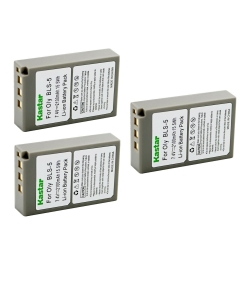 Kastar Battery 3-Pack Replacement for Olympus BLS-5, PS-BLS5 Battery, Olympus E-400, E-410, E-420, E-450, E-600, E-620, E-P1, E-P2, E-P3, E-PL1, E-PL1s, E-PL2, E-PL3, E-PL5, Stylus 1 Camera