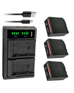 Kastar 3-Pack VW-VBG6 Pro Battery and LTD2 USB Charger Compatible with Panasonic VW-VBG6 VW-VBG6GK VW-VBG6-K VW-VBG6PPK, CGA-E625, VW-VBG6 Pro Battery, Panasonic DE-A38, VSK0631, VSK0698 Charger