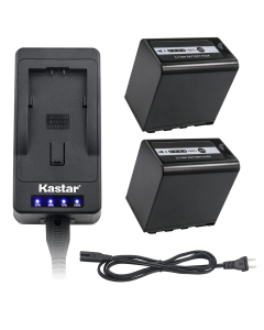 Kastar LED Super Fast Charger & Camcorder Battery X2 for Panasonic AG-VBR89G AG-VBR59 AG-VBR118G AG-BRD50 AG-B23 & AG-DVX200 AG-AC8 AG-AC90A AG-DVC30 AG-HPX250 HPX255 HVX201 AJ-PX230 AG-UX180 AG-UX90