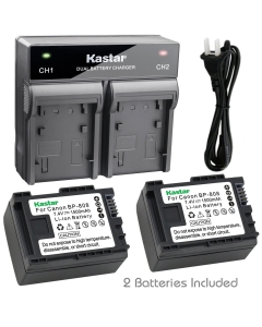 Kastar 2X Battery + Fast Dual Charger for BP-808 BP808 and VIXIA HF M31, VIXIA HF M32, VIXIA HF M36, VIXIA HF M300,VIXIA HF M301, VIXIA HF M306, VIXIA HF M40, VIXIA HF M41, VIXIA HF M46