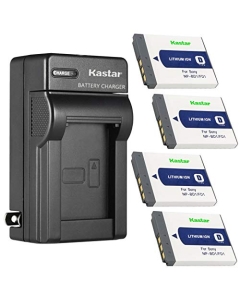 Kastar 4Pack Battery and AC Wall Charger Replacement for Sony NP-BD1 Battery, Sony BC-CSD BC-CS3 Charger, Sony Cyber-shot DSC-T300, Cyber-shot DSC-T500, Cyber-shot DSC-T700, Cyber-shot DSC-T900 Camera
