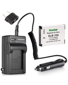 Kastar Battery and Travel Charger Kit for Samsung SLB-10A, EA-SLB10A and Samsung EX2F HZ15W SL202 SL420 SL620 SL820 WB150F WB250 WB250F WB350F WB750 W800 WB800F WB850F WB1100F Digital Camera + More