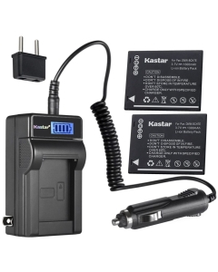 Kastar 2-Pack DMW-BCH7E Battery and LCD AC Charger Compatible with Panasonic DMW-BCH7 DMW-BCH7PP DMW-BCH7GK Battery, Panasonic DE-A75 DE-A75B, DE-A76 Charger, Panasonic Lumix DMC-FP1 FP2 FP3 FT10 TS10