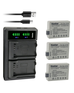 Kastar 3-Pack Battery and LTD2 USB Charger Replacement for Canon LP-E5 LPE5 Battery, Canon LC-E5, LC-E5C, LC-E5E Charger, Canon EOS Rebel XSi, EOS Rebel XS, EOS Rebel T1i, EOS 450D, EOS 500D Cameras