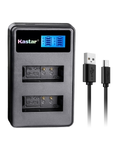 Kastar LCD Dual Slim Charger Replacement for LP-E12, EOS 100D, EOS Rebel SL1, EOS M Camera System and LP-E12 Grip