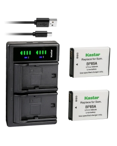 Kastar 2-Pack Battery and LTD2 USB Charger Replacement for Samsung EA-BP85A, EA-BP85A /E, BP-85A BP85A Battery, SBC-85A Charger, Samsung EC-SH100ZBPBUS, EC-SH100ZBPRUS, EC-SH100ZBPSUS, EC-WB210ZBPRUS