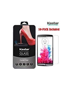 Kastar Screen Protector (50-PACK), Premium Tempered Crystal Clear Glass Screen Protector for AT&T, T-Mobile, Sprint, Verizon Smartphone