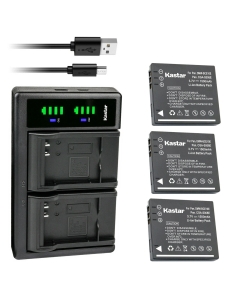 Kastar 3-Pack Battery and LTD2 USB Charger Replacement for Panasonic Lumix DMC-FX37 DMC-FX37A DMC-FX37K DMC-FX37P DMC-FX37S DMC-FX37T DMC-FX37W, Lumix DMC-FX38 DMC-FX38GK DMC-FX38K DMC-FX38P DMC-FX38S