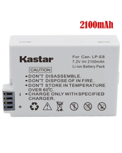 Kastar Battery Replacement for LP-E8, LC-E8E and EOS 550D, EOS 600D, EOS 700D, EOS Rebel T2i, EOS Rebel T3i, EOS Rebel T4i, EOS Rebel T5i Cameras, Grip BG-E8