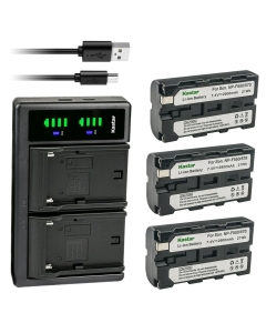 Kastar 3-Pack NP-F550/F570 Battery and LTD2 USB Charger Replacement for DCR-TRV220 DCR-TRV310 DCR-TRV315 DCR-TRV320 DCR-TRV410 DCR-TRV420 DCR-TRV49 DCR-TRV5 DCR-TRV510 DCR-TRV520 DCR-TRV525