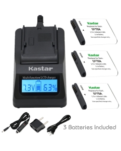Kastar Ultra Fast Charger Kit and BP-70A Battery (3-Pack) for Samsung BP70A, EA-BP70A work with Samsung AQ100, DV150F, ES65, ES67, ES70, ES71, ES73, ES74, ES75, ES80, MV800, PL20, PL80, PL90, PL100, PL101, PL120, PL170, PL200, PL201, SL50, SL600, SL605, S