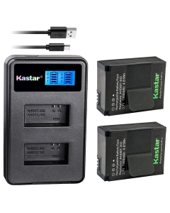 Kastar Battery (X2) & LCD Dual Slim Charger for GoPro AHDBT-201, AHDBT-301, AHDBT-302, Gopro3 and GoPro Hero3+, Hero3, HD Motorsports Hero, Surf Hero, Hero Naked, Hero 960, Hero HD 1080p