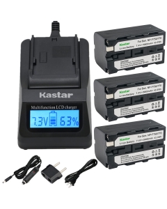 Kastar Ultra Fast Charger and Battery (3-Pack) Replacement for Sony NP-F770 NP-F750 NP-F730 CCD-TRV90 CCD-TR716 CCD-TRV91 DSR-PD170 HDR-FX1 CCD-TR818 CCD-TRV95 HVR-Z1U HXR-MC2000U NEX-FS700U GV-D700