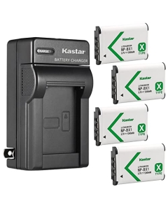 Kastar 4-Pack NP-BX1 Battery and AC Wall Charger Replacement for Sony ZV-1 Vlogging Camera, ZV-1F Vlogging Camera, Sony ZV-1 II Digital Camera, Hasselblad Stellar Special Edition Digital Camera